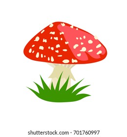 Amanita Muscaria Mushroom Icon Cartoon Illustration Stock Vector