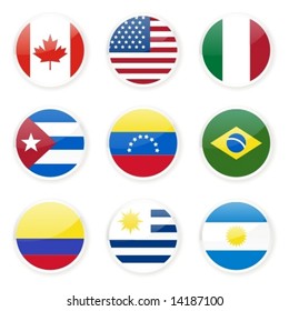 America Flags Icons Stock Vector Royalty Free 14187100 Shutterstock