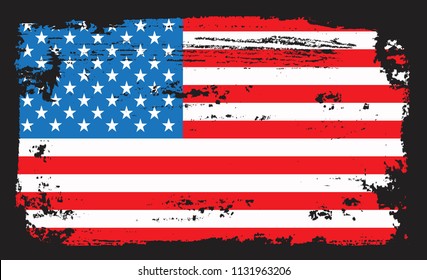 Grunge American Flagvintage Usa Flagvector Stock Vector Royalty Free