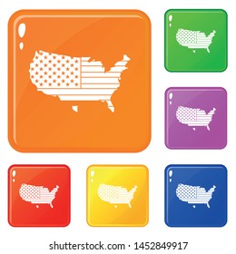 American Map Icons Set Collection Vector Stock Vector Royalty Free