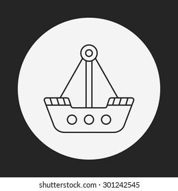 Amusement Park Pirate Ship Icon Stock Vector Royalty Free 301245248