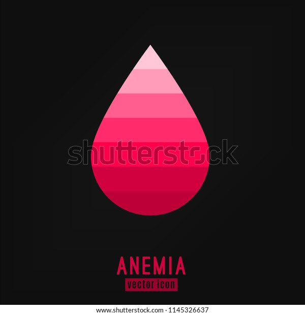 Anemia Hemophilia Icon Blood Drop Shape Stock Vector Royalty Free