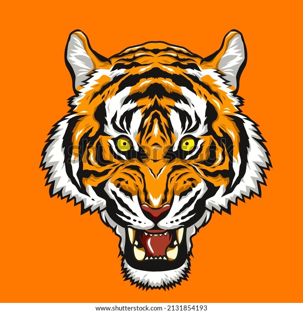 Angry Tiger Face Illustration Vector Design Stock Vector Royalty Free