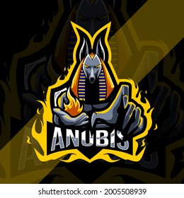 Anubis Mascot Logo Esport Template Design Stock Vector Royalty Free