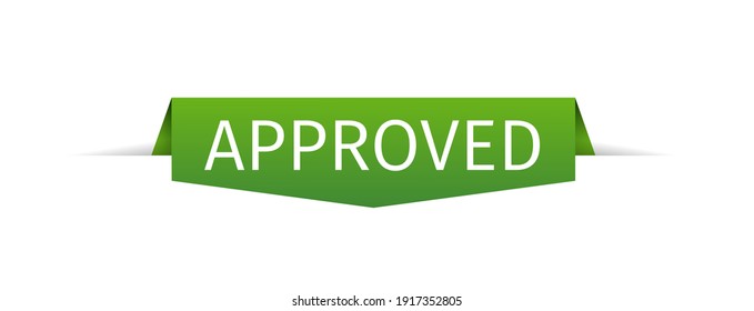 Approved Vector Banner Template Approved Ribbon Stock Vector Royalty