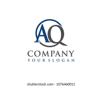 Aq Initial Letters Looping Linked Circle Stock Vector Royalty Free