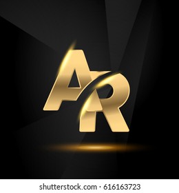 Ar Initial Letters Swoosh Shiny Elegant Stock Vector Royalty Free