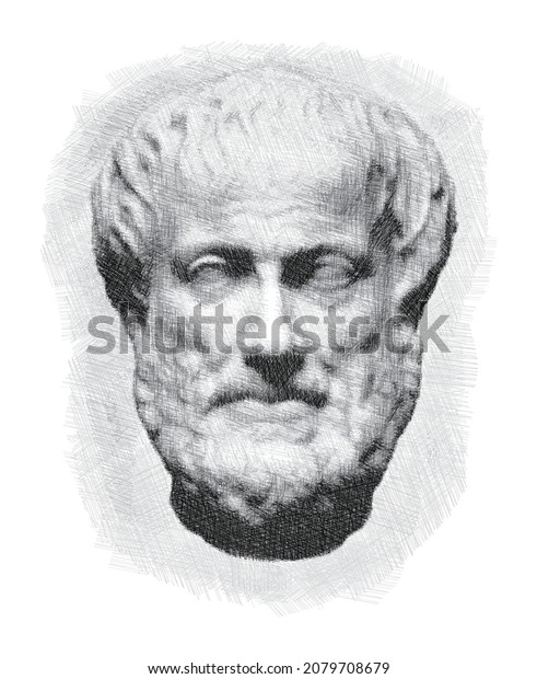 Aristotle Pen Sketch Illustration Greek Philosopher Stock Vector