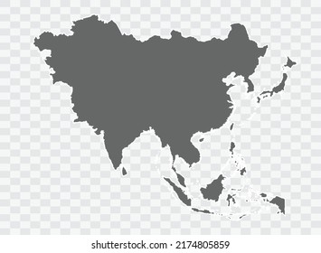 Asia Map Grey Color On Background Stock Vector Royalty Free