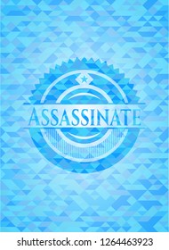 Assassinate Realistic Light Blue Emblem Mosaic Stock Vector Royalty