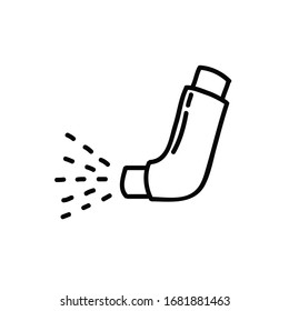 Asthma Inhaler Doodle Icon Vector Illustration Stock Vector Royalty