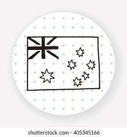 Australia Flag Doodle Stock Vector Royalty Free