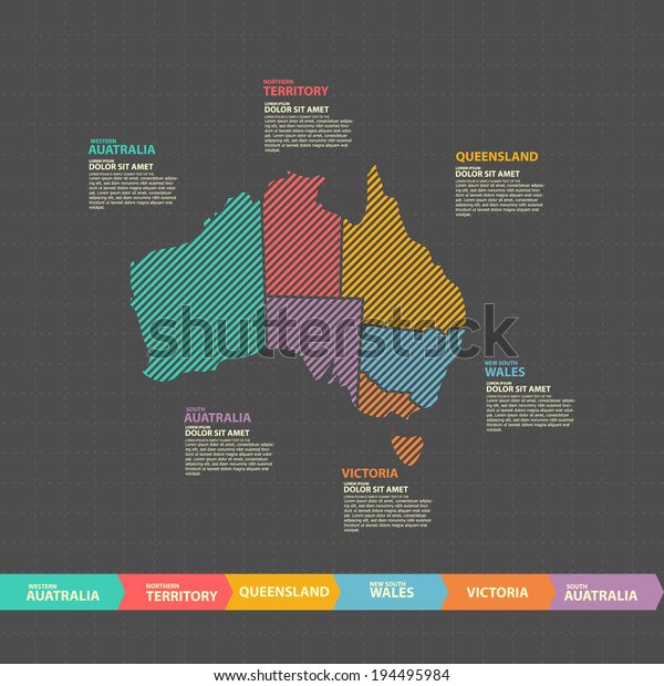 Australia Map Infographic Stock Vector Royalty Free 194495984