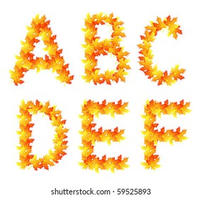 Autumn Alphabet Vector Stock Vector Royalty Free Shutterstock