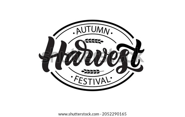 Autumn Harvest Festival Hand Drawn Lettering Stock Vector Royalty Free