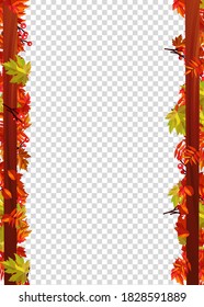 Autumn Leaves Border Frame Space Text Stock Vector Royalty Free