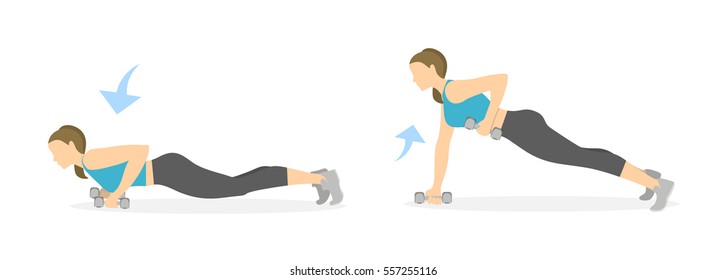 Burpees Exercise Whole Body On White Stock Vector Royalty Free