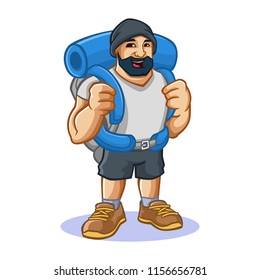 Backpacker Man Design Vector Stock Vector Royalty Free 1156656781