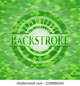 Backstroke Green Emblem Mosaic Ecological Style Stock Vector Royalty