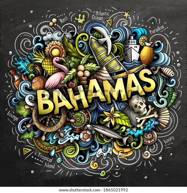 Bahamas Hand Drawn Cartoon Doodles Illustration Stock Vector Royalty