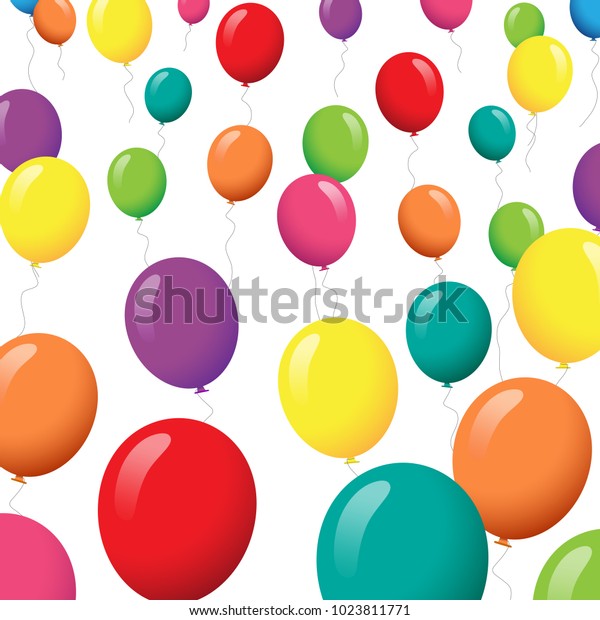 Balloons Set Isolated On White Backgroundcartoon Stock Vector Royalty