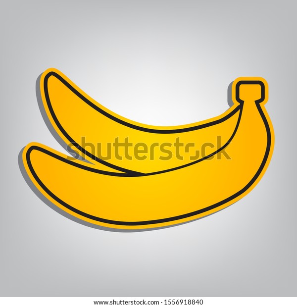 Banana Simple Sign Flat Orange Icon Vector De Stock Libre De Regal As