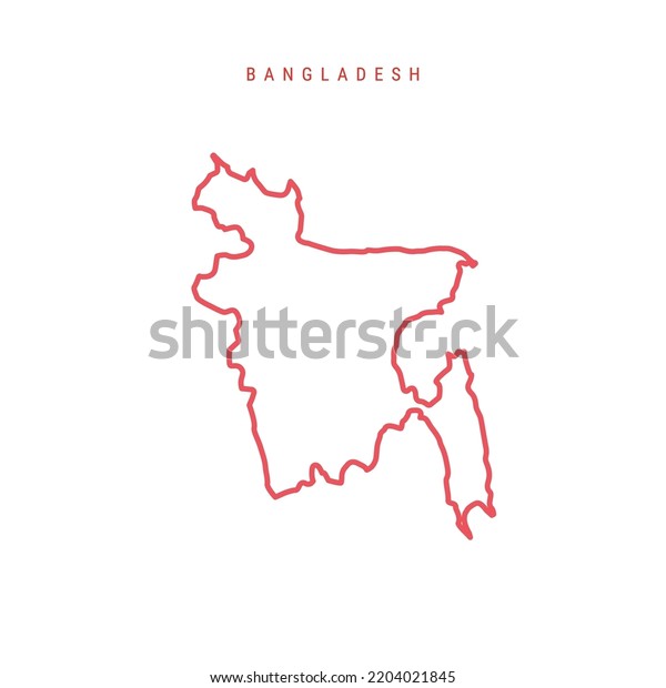 Bangladesh Editable Outline Map Bangladeshi Red Stock Vector Royalty