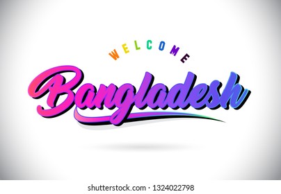 Bangladesh Welcome Word Text Creative Purple Stock Vector Royalty Free