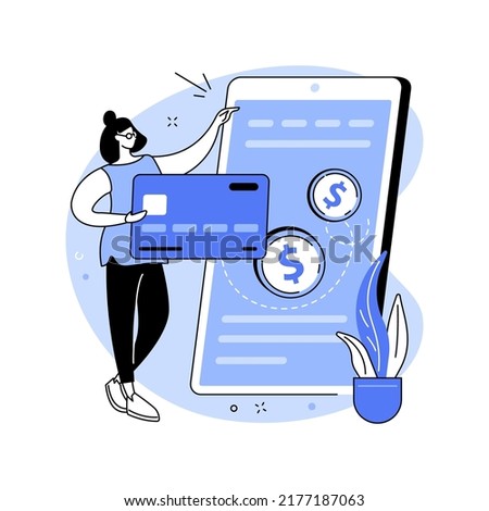Bank transfer isolated cartoon vector illustrations. Girl gets the money on her bank account, holding card and phone, remote work payment, freelancers payroll, digital nomad vector cartoon.