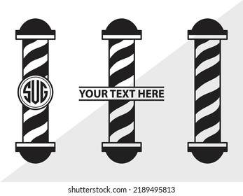 Barbers Pole Monogram Svg Printable Vector Stock Vector Royalty Free