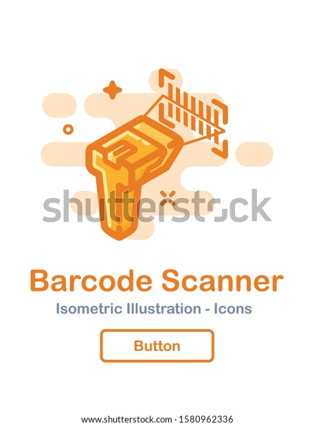 Barcode Scanner Isometric Vector Icon Illustration Stock Vector