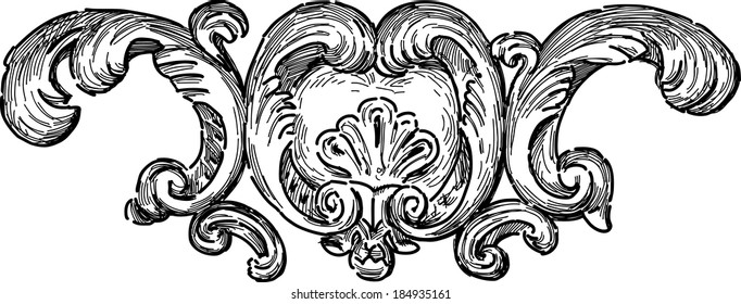 Baroque Architectural Detail Stock Vector Royalty Free