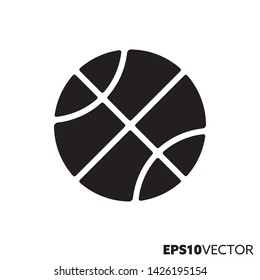 Basketball Ball Solid Black Icon Glyph Stock Vector Royalty Free