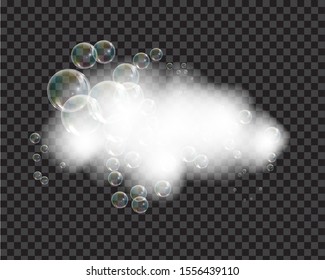 Bath Foam Soap Bubbles Isolated Vector Stock Vector Royalty Free