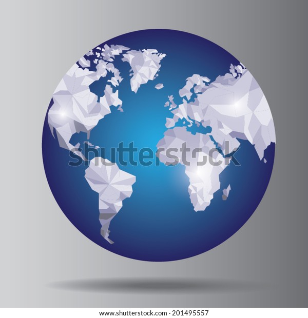 Beautiful Globe Abstract Geometric Polygon Vector Stock Vector Royalty