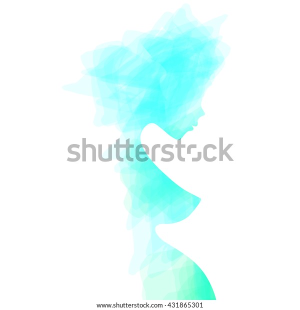 Beautiful Nude Pregnant Woman Silhouette Stock Vector Royalty Free