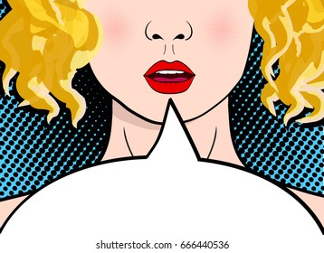 Beautiful Sexy Surprised Blonde Pop Art Stock Vector Royalty Free