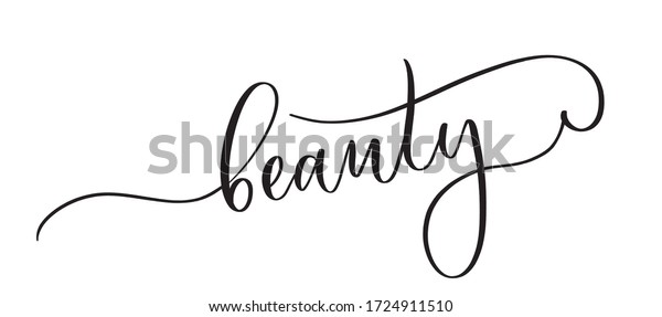 Beauty Typography Lettering Quote Brush Calligraphy Stock Vector