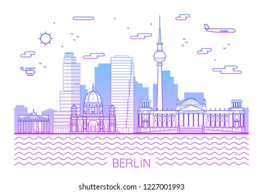 Seoul City Line Art Vector Illustration Stock Vector Royalty Free