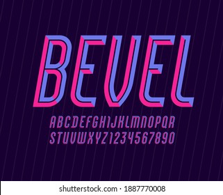 Beveled Font Colored Bright Alphabet Chiseled Stock Vector Royalty