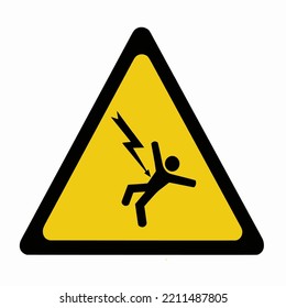 Beware Electric Shock Illustration Vector Warning Stock Vector Royalty