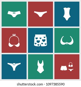 Bikini Icon Collection Bikini Filled Stock Vector Royalty Free