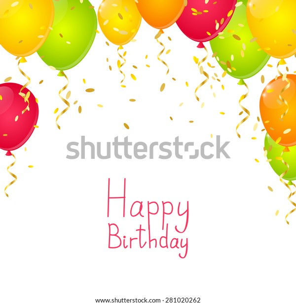 Birthday Background Color Balloons Stock Vector Royalty Free