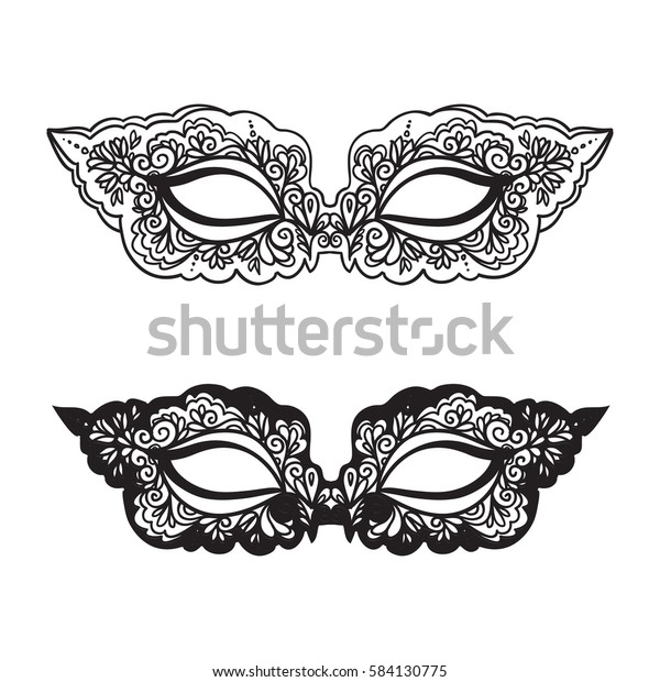 Black Carnival Mask On White Background Stock Vector Royalty Free