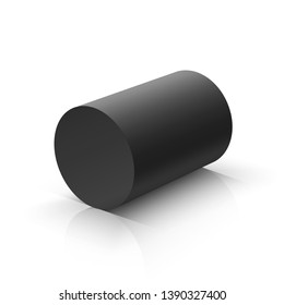 Black Cylinder On White Background Vector Stock Vector Royalty Free