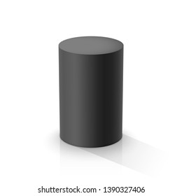 Black Cylinder On White Background Vector Stock Vector Royalty Free