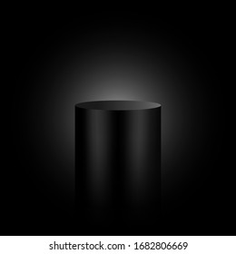 Black Cylinder Pedestal Vector Illustration Stock Vector Royalty Free