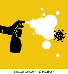 Black Icon Antiseptic Spray White Foam Stock Vector Royalty Free