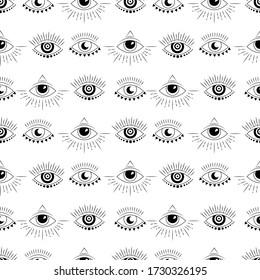 Evil Eye Vector Seamless Pattern Magic Stock Vector Royalty Free