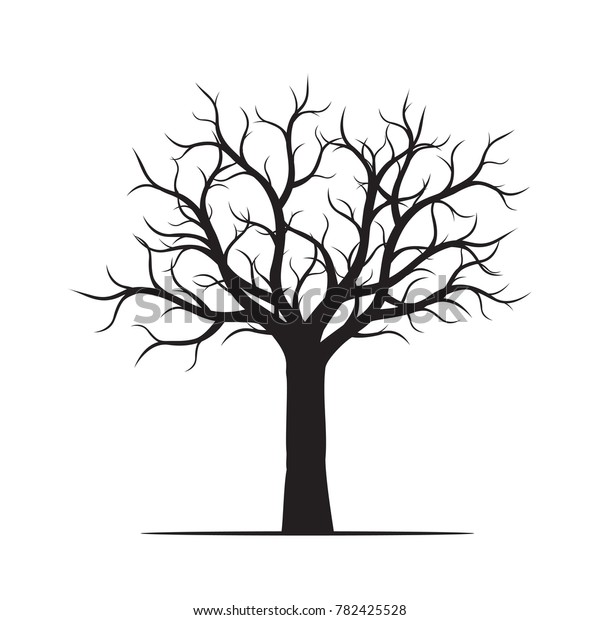 Black Naked Tree Vector Illustration Stock Vector Royalty Free